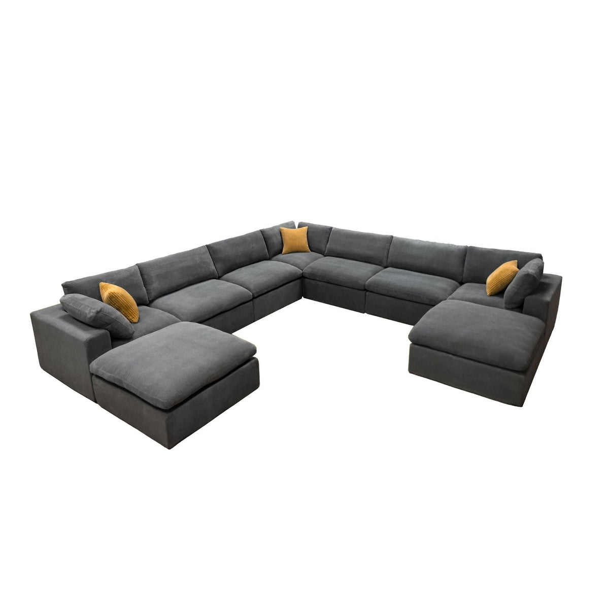 Custom Configuration Modular Sectional & Toss Pillows Home Essentials
