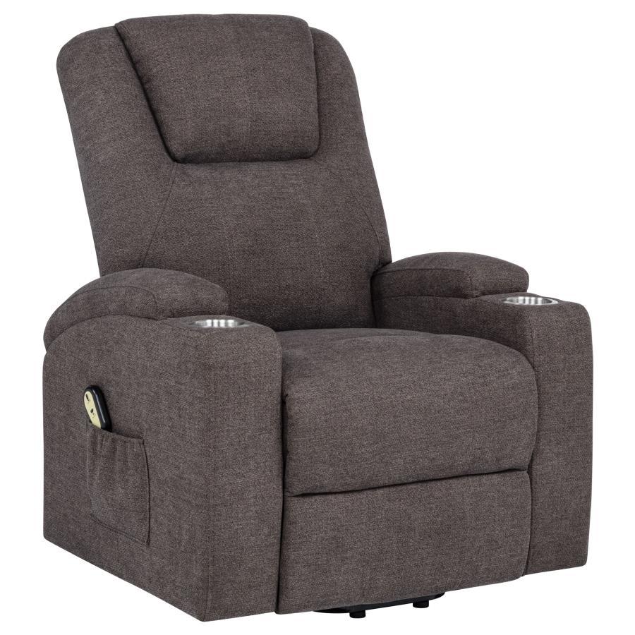 Louie - Chenille Upholstered Power Lift Massage Chair Coaster Fine Furniture