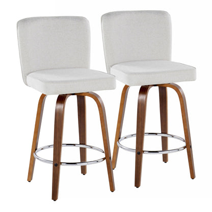 Henry - Contemporary Fixed Height Counter Stool With Swivel With Round Footrest (Set of 2) Lumi Source