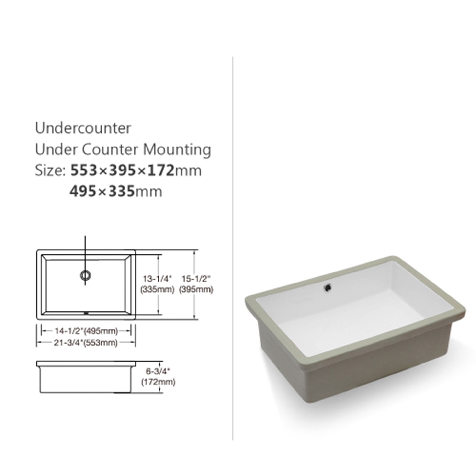 Modern Ceramic Rectangular Undermount Bathroom Sink With Overflow Daily Nest
