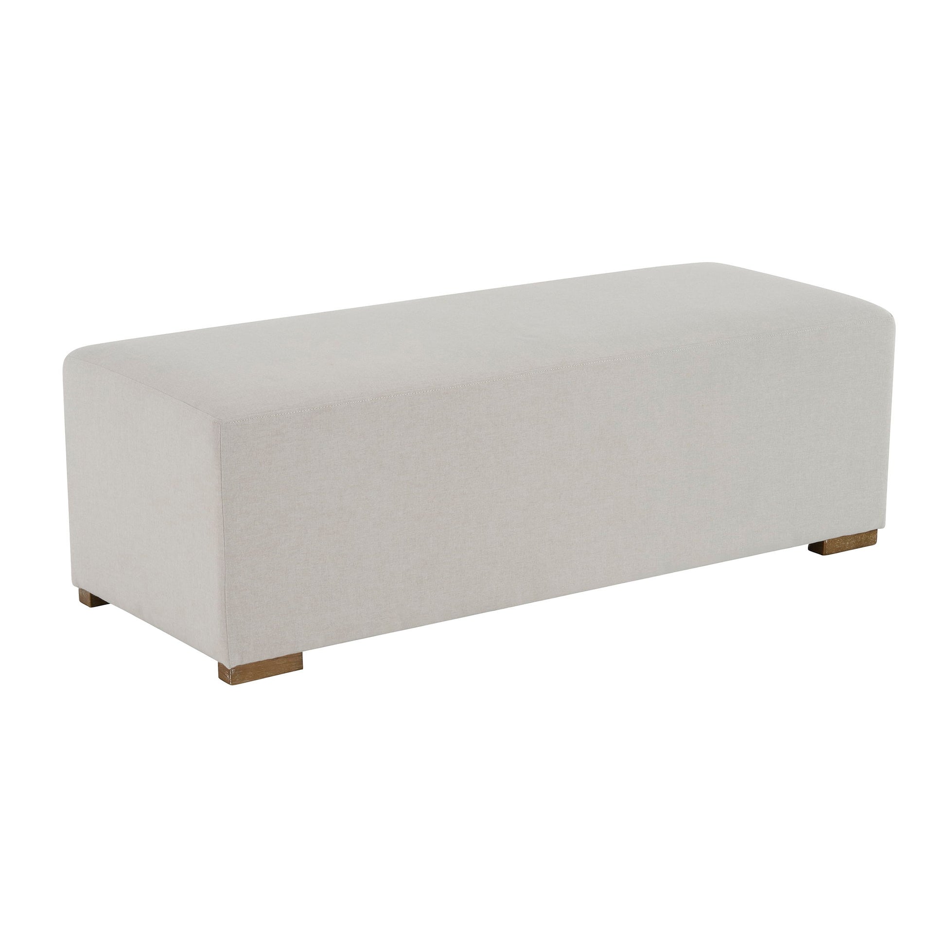 Simple Long Ottoman For Living Room - White Noble House