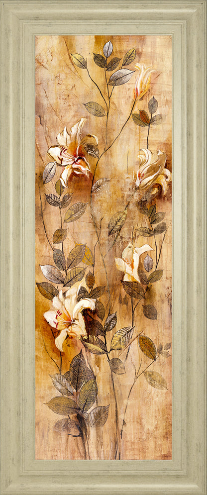 Candlelight Lilies I By Douglas - Framed Print Wall Art - Beige