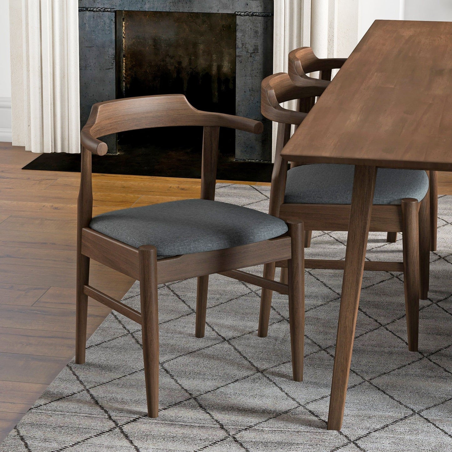 Dakota - Mid-Century Modern Velvet Dining Chair (Set of 2) Ashcroft Furniture