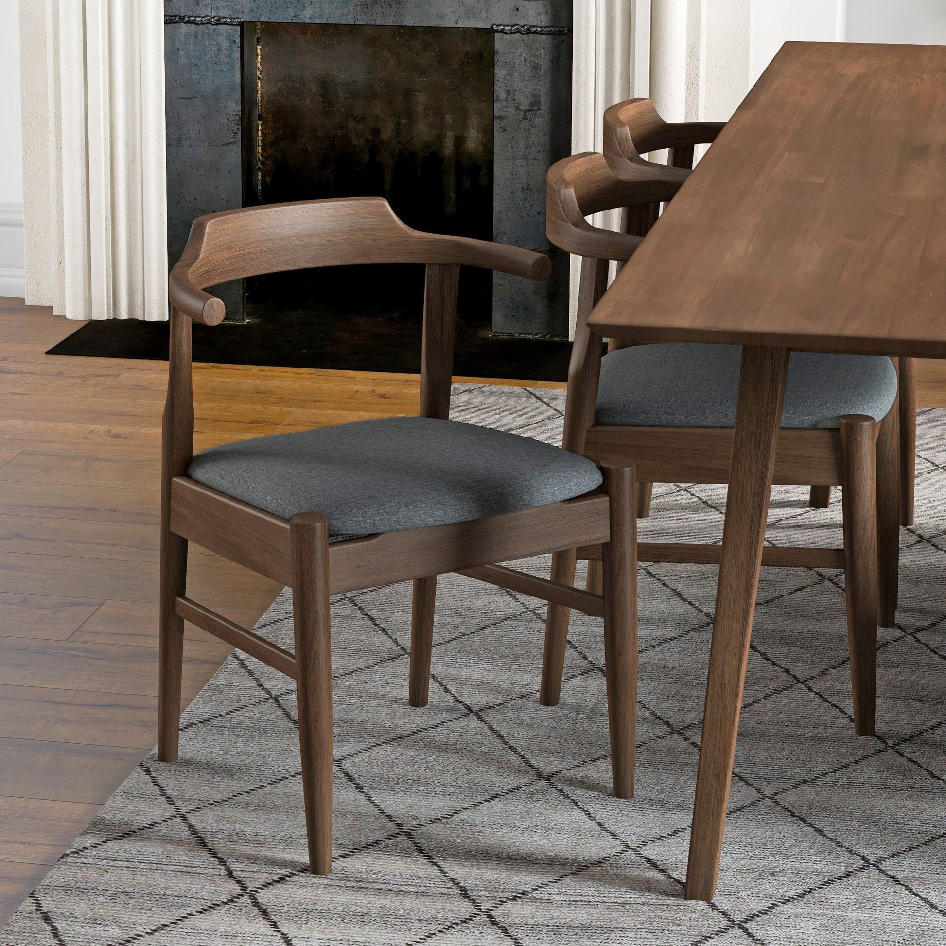 Dakota - Mid-Century Modern Velvet Dining Chair (Set of 2) Ashcroft Furniture