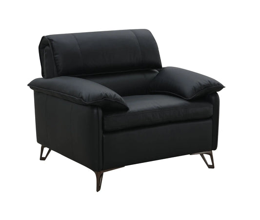 Eilene - Top Grain Leather Chair - Black Acme