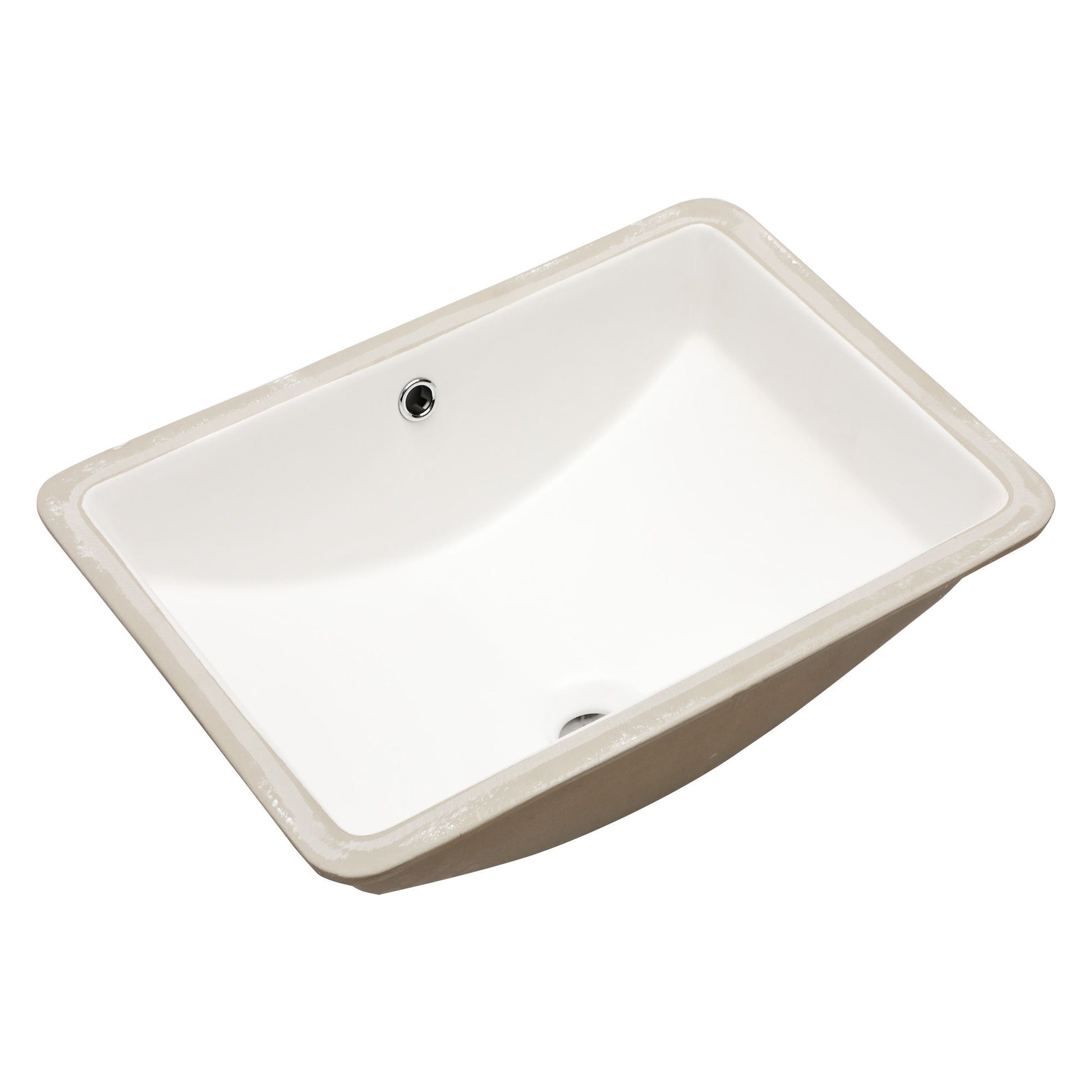 European Style White Ceramic Rectangular Undermount Bathroom Sink With Overflow Daily Nest