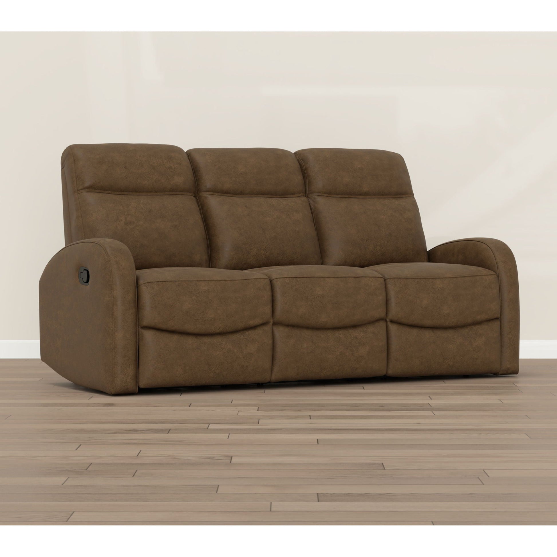 Manual Reclining Sofa With Dual Independent Recliners Emerald Home