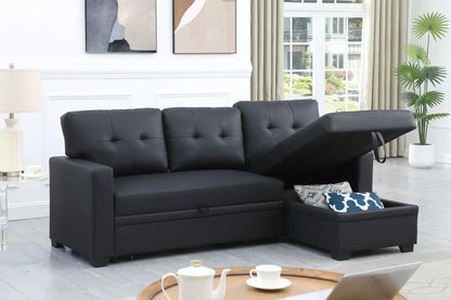Upholstered Pull Out Sectional Sofa With Chaise Urban Retreats
