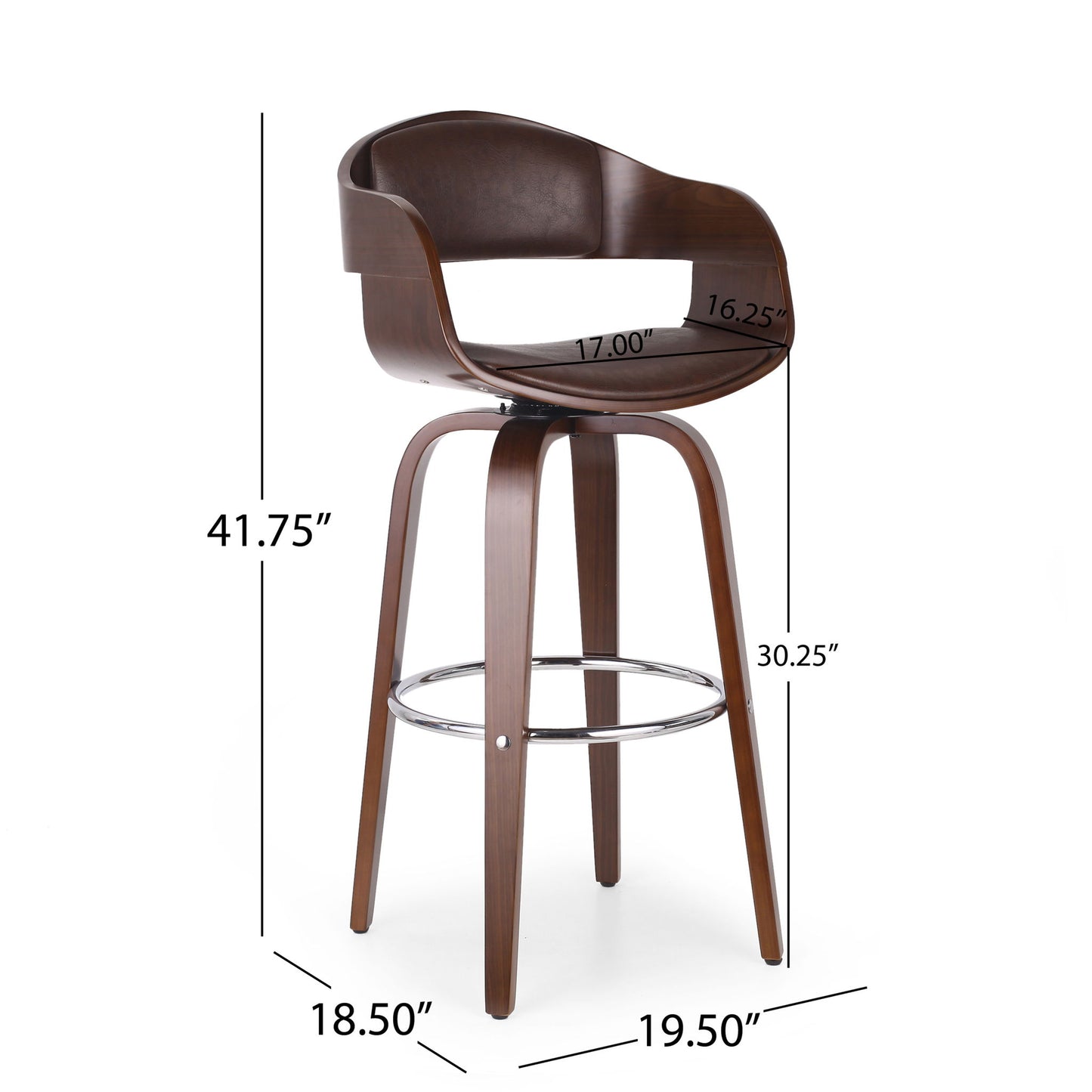 Modern Bar Stool, Swivel Function Noble House