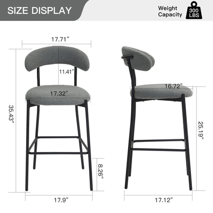 Counter Height Bar Stools With Powder Coating Base And Footrest Home Essentials