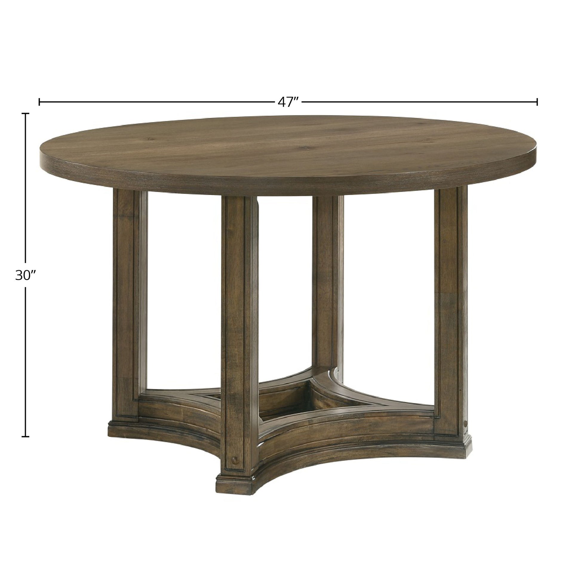 Parfield - 5 Pieces Round Dining Room Set - Light Brown / Oak Acme