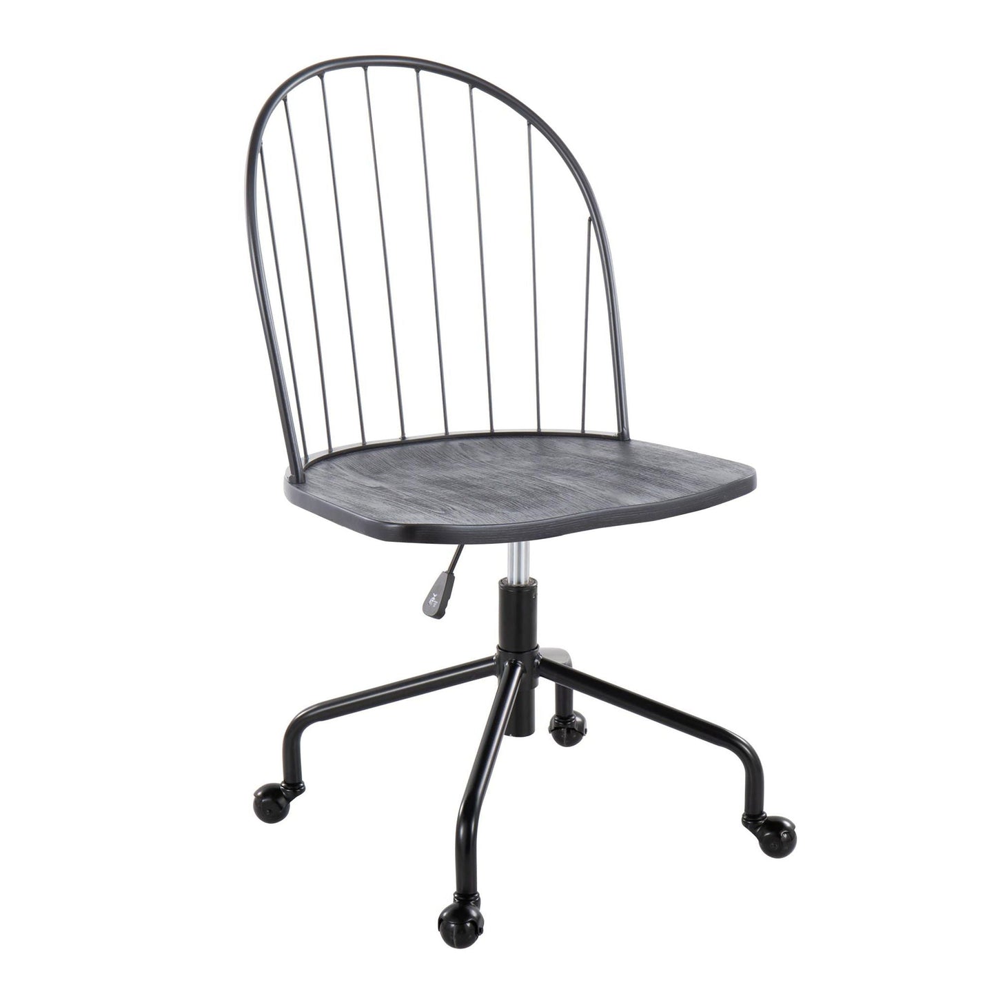 Riley - Farmhouse Adjustable High Back Office Chair - Black Lumi Source