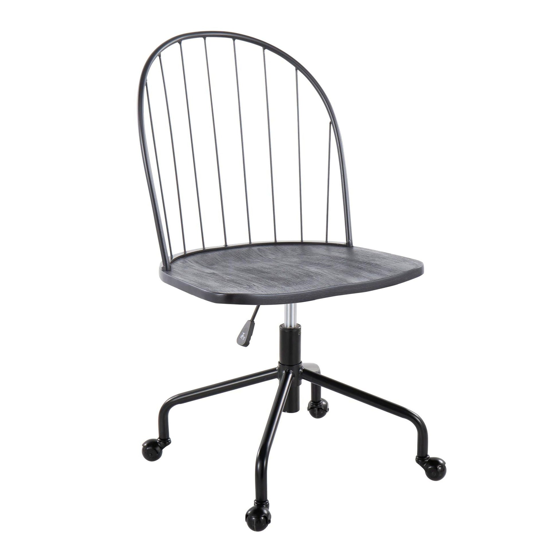 Riley - Farmhouse Adjustable High Back Office Chair - Black Lumi Source