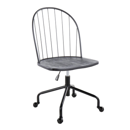 Riley - Farmhouse Adjustable High Back Office Chair - Black Lumi Source