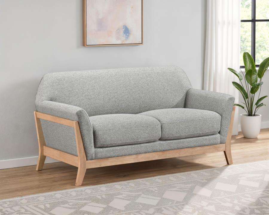 Vaughn - Fabric Upholstered Flared Arm Loveseat - Gray Coaster Fine Furniture