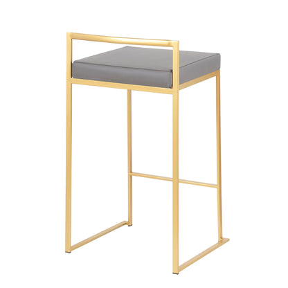 Fuji - Contemporary / Glam Design Counter Stool (Set of 2) Lumi Source