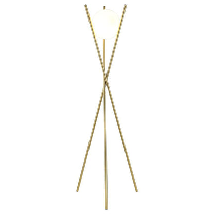 Yamileth - Spherical Bulb Metal Tripod Floor Lamp - Gold