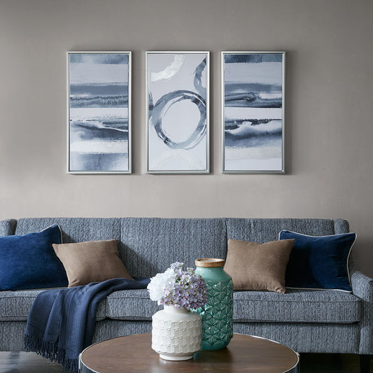 Surrounding Printed Frame Canvas (Set of 3) - Gray