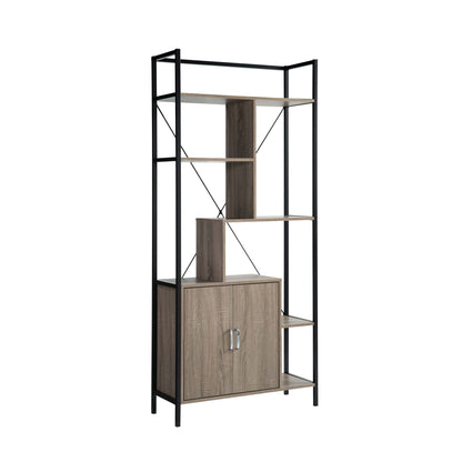 Modern Bookcase With Two Door Storage Cabinet With Two Shelves Home Essentials