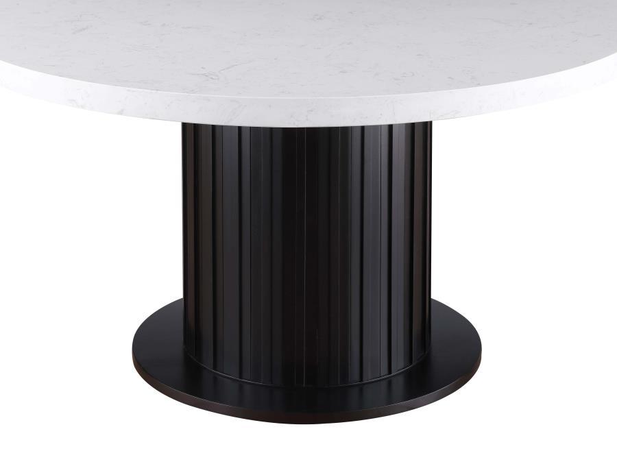 Sherry - Round Marble Top Dining Table Set