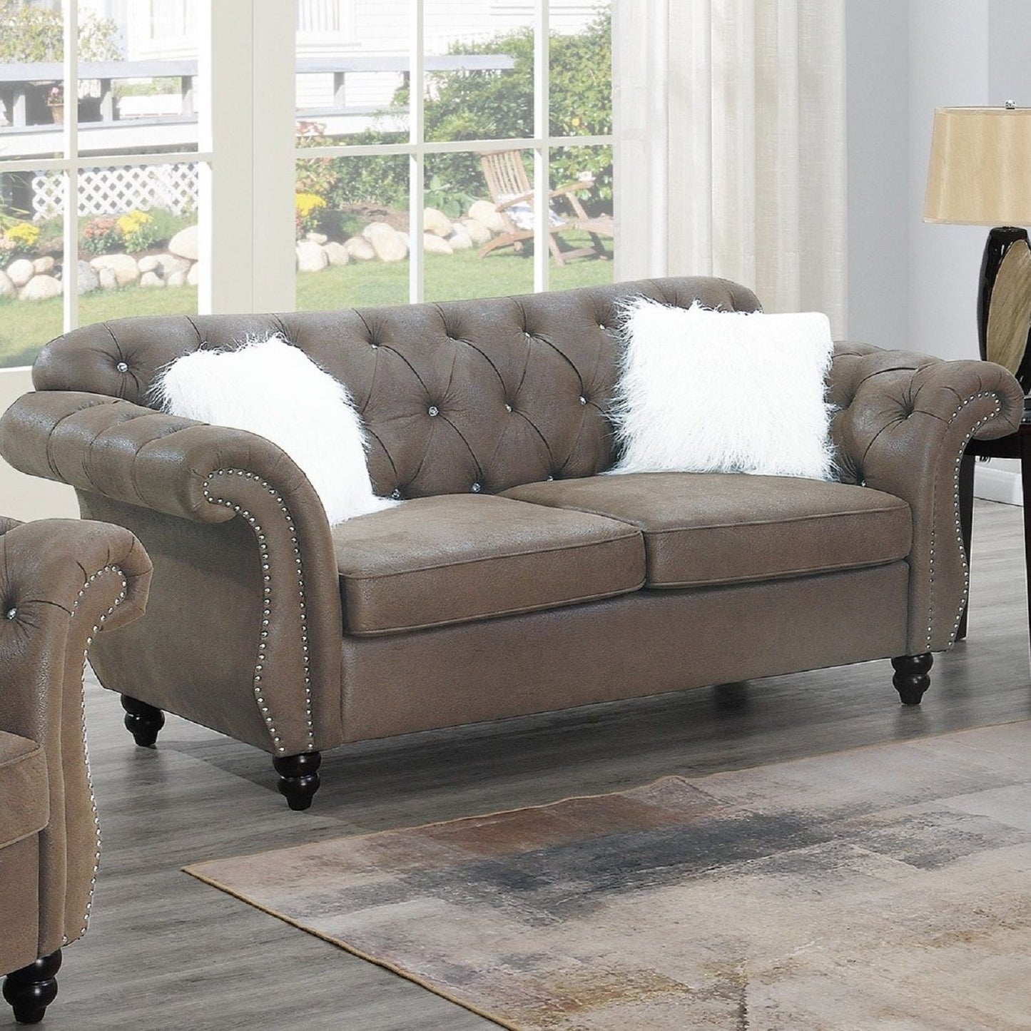 Loveseat With Pillows Living Room Furnitur Home Essentials