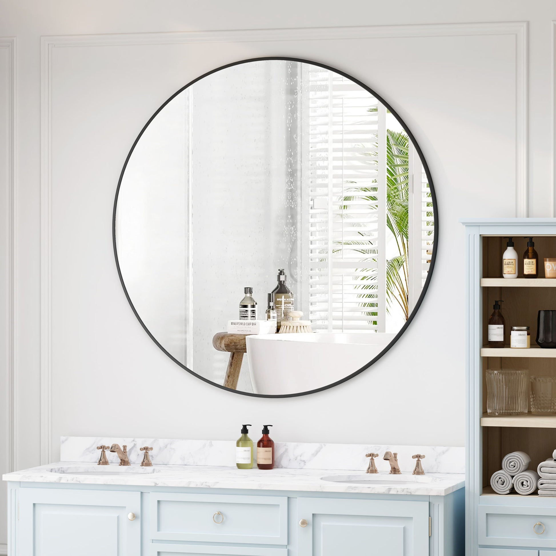 Wall Circular Mirror Metal Framed Mirror Round Vanity Mirror Dressing Mirror, For Bathroom, Living Room, Bedroom Wall Decor Daily Nest