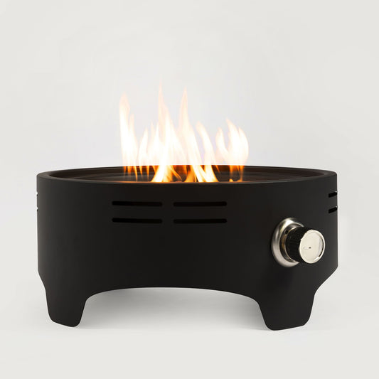 15" Propane Tabletop Gas Fire, 40000 Btu Round Steel Fire Pit For Outdoor Living Room Garden Balcony - Black Home Essentials