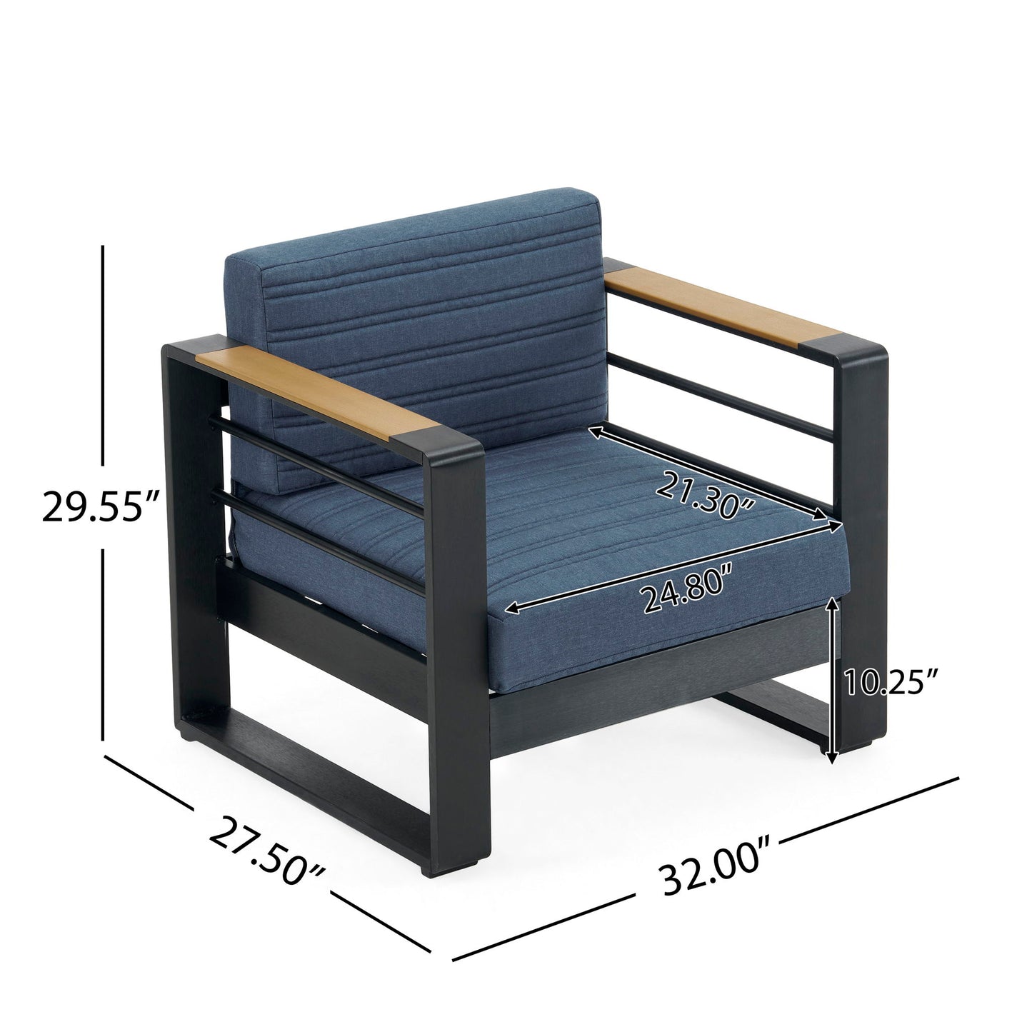 Giovanna - Club Chair Set With Aluminum Frame Noble House