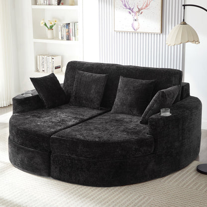 Boneless Design Upholstered Sofa Bed With Cup Holders Hearth and Haven