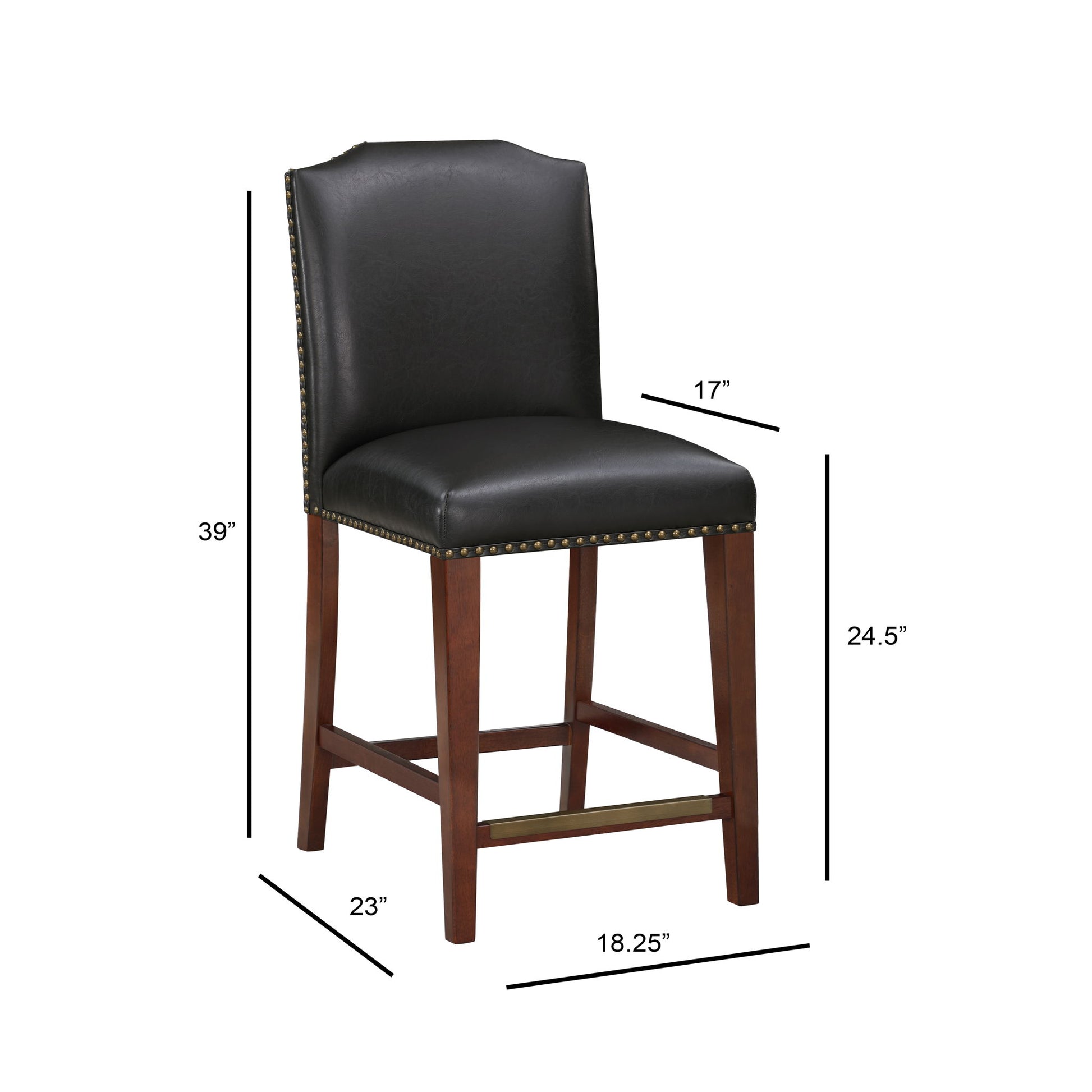 Blaire - Stationary Counter Stool With Nail Heads Home Essentials