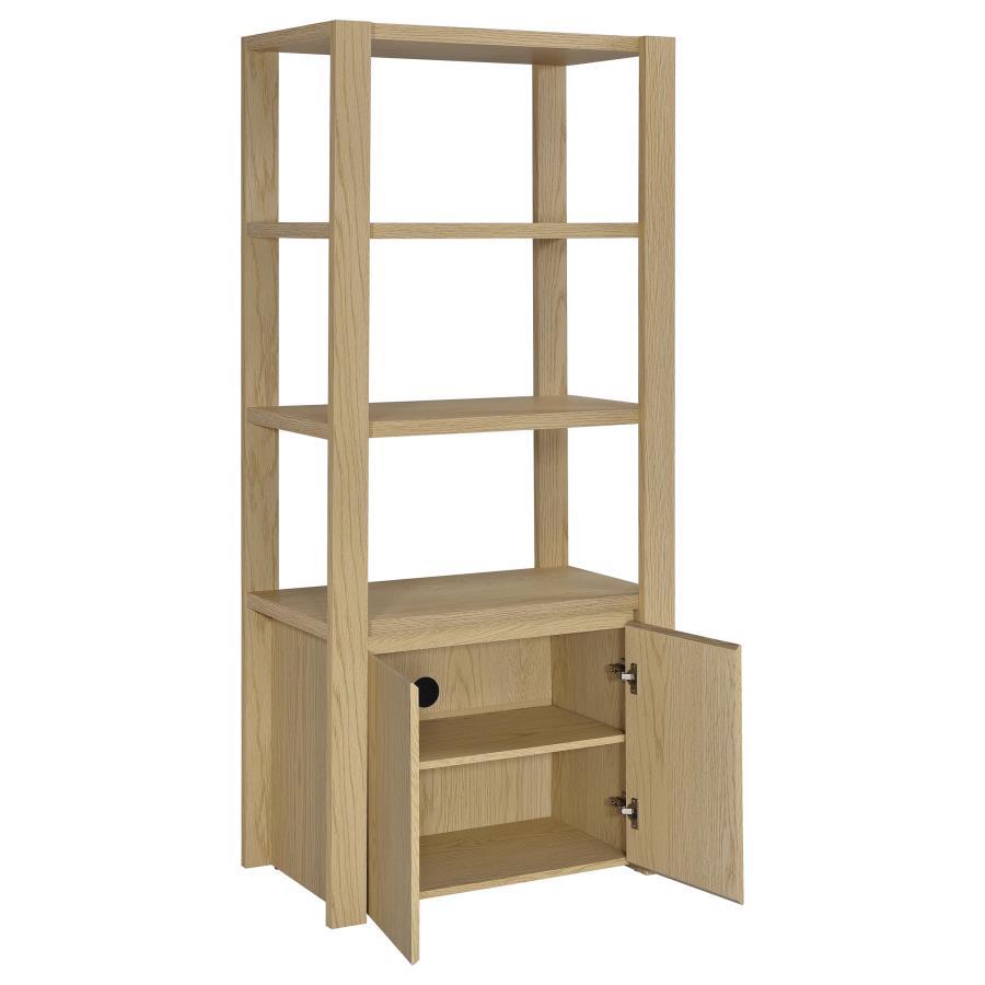 Laurelton - 3-Shelf Media Tower Tall Pier Cabinet - Light Oak Coaster Fine Furniture