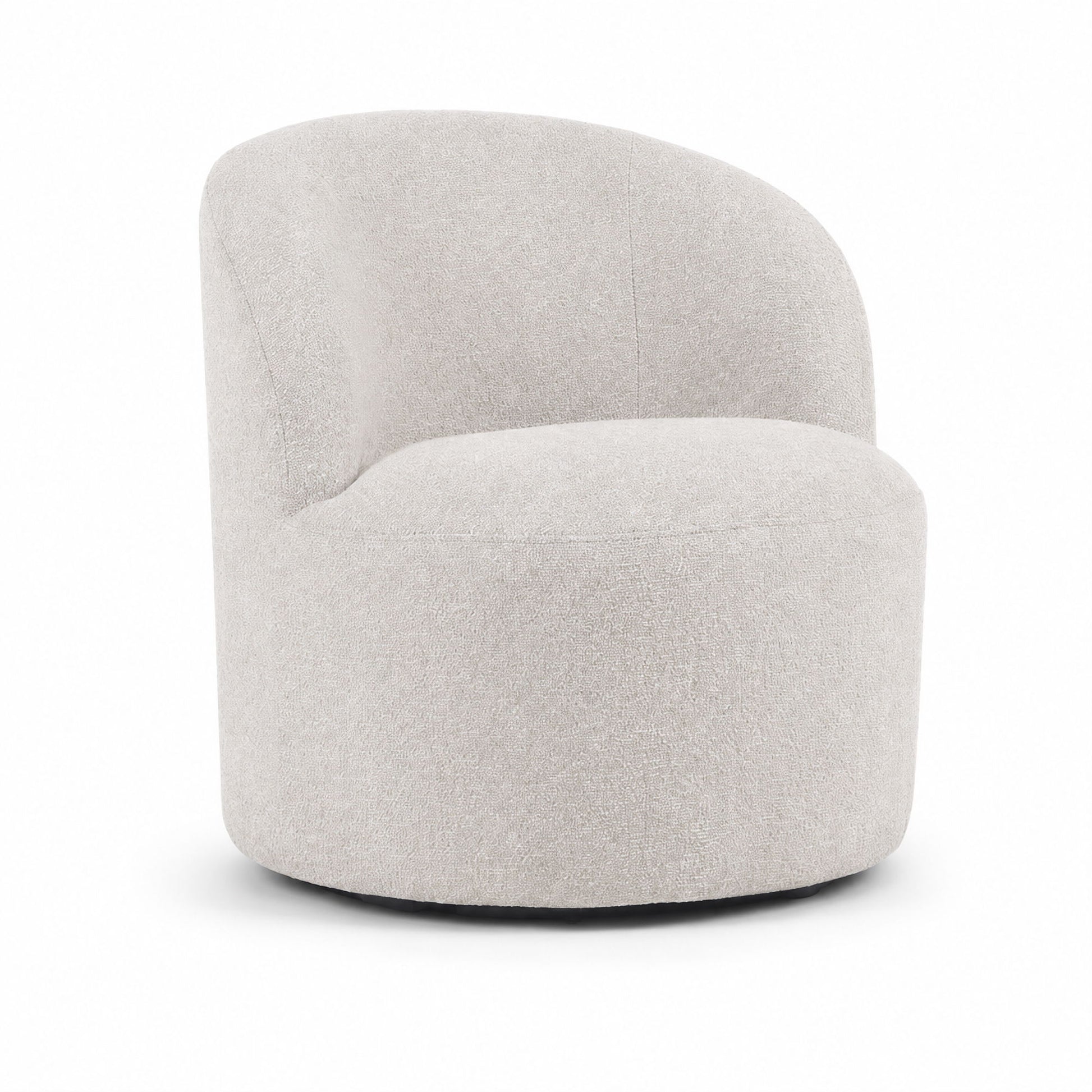 Upholstered Barrel Accent Chair For Living Room - White Home Essentials