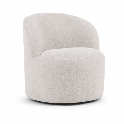 Upholstered Barrel Accent Chair For Living Room - White Home Essentials