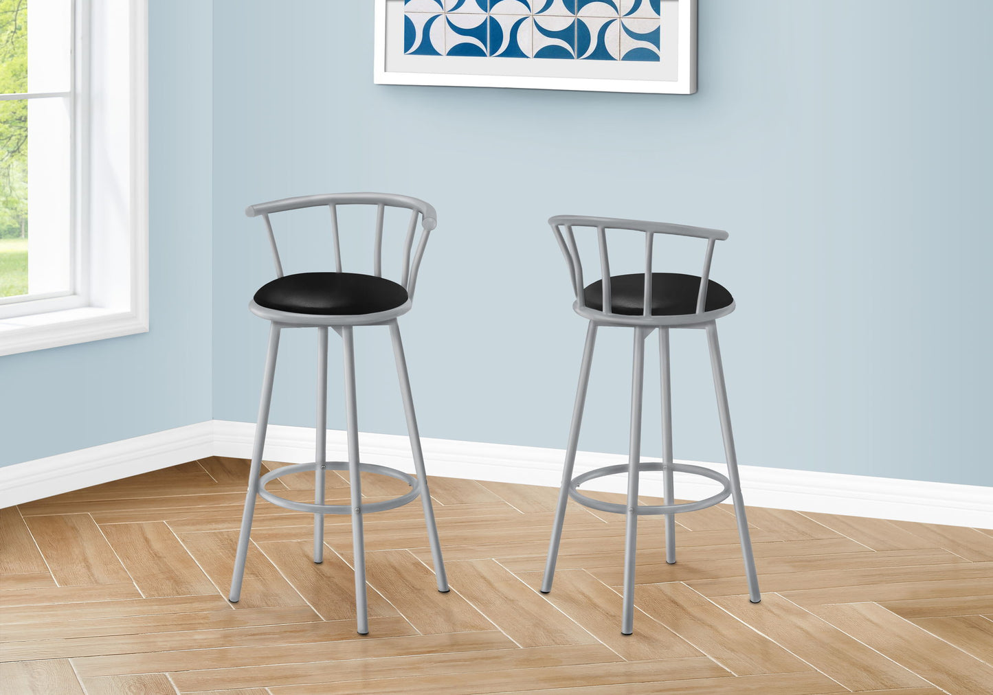 Swivel Stool Bar Height, Stylish Design Contemporary & Modern (Set of 2) 8th Street