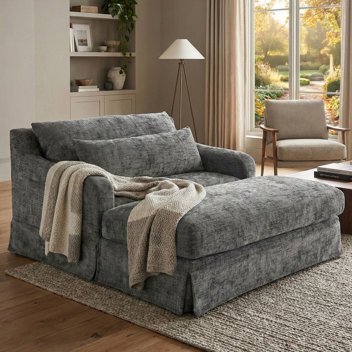 Sofa Bed Loveseat With Textured Surface And 2 Cushions Hearth and Haven