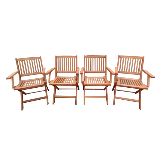 Foldable Patio Dining Set, Folding Chairs, Indoor And Outdoor Universal (Set of 4) - Teak Home Essentials