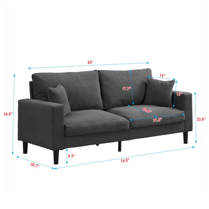 Modern Upholstered 3 Seat Sofa, High Resilience Home Essentials