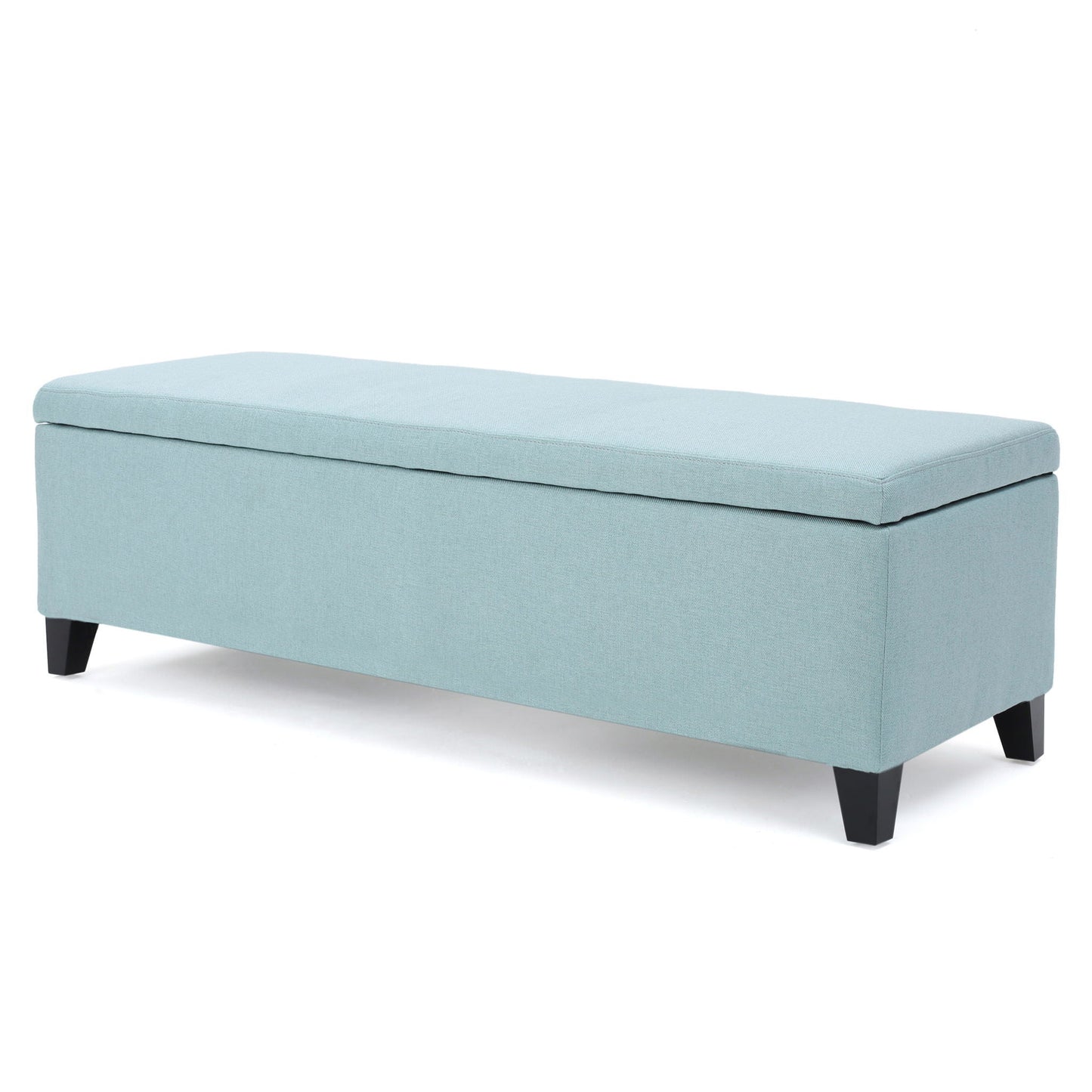 Contemporary Storage Ottoman Bench With Polyester Upholstery Noble House