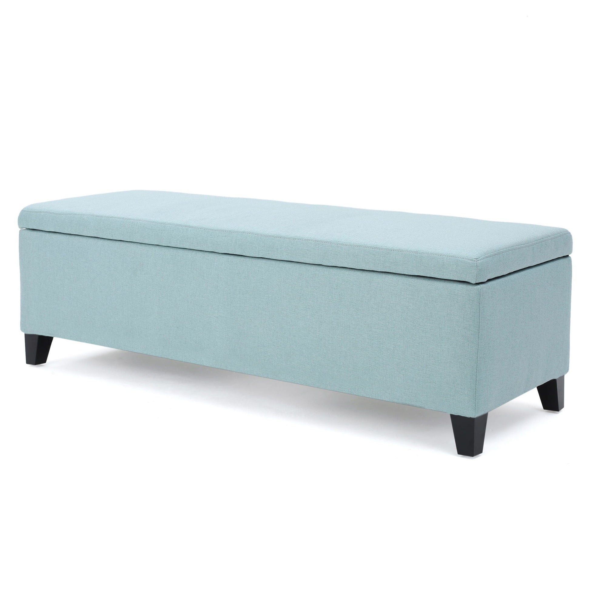 Contemporary Storage Ottoman Bench With Polyester Upholstery Noble House