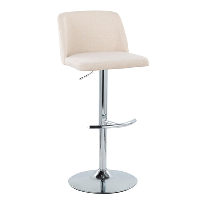 Toriano - Contemporary Adjustable Barstool With Swivel & Rounded T Footrest (Set of 2) Lumi Source