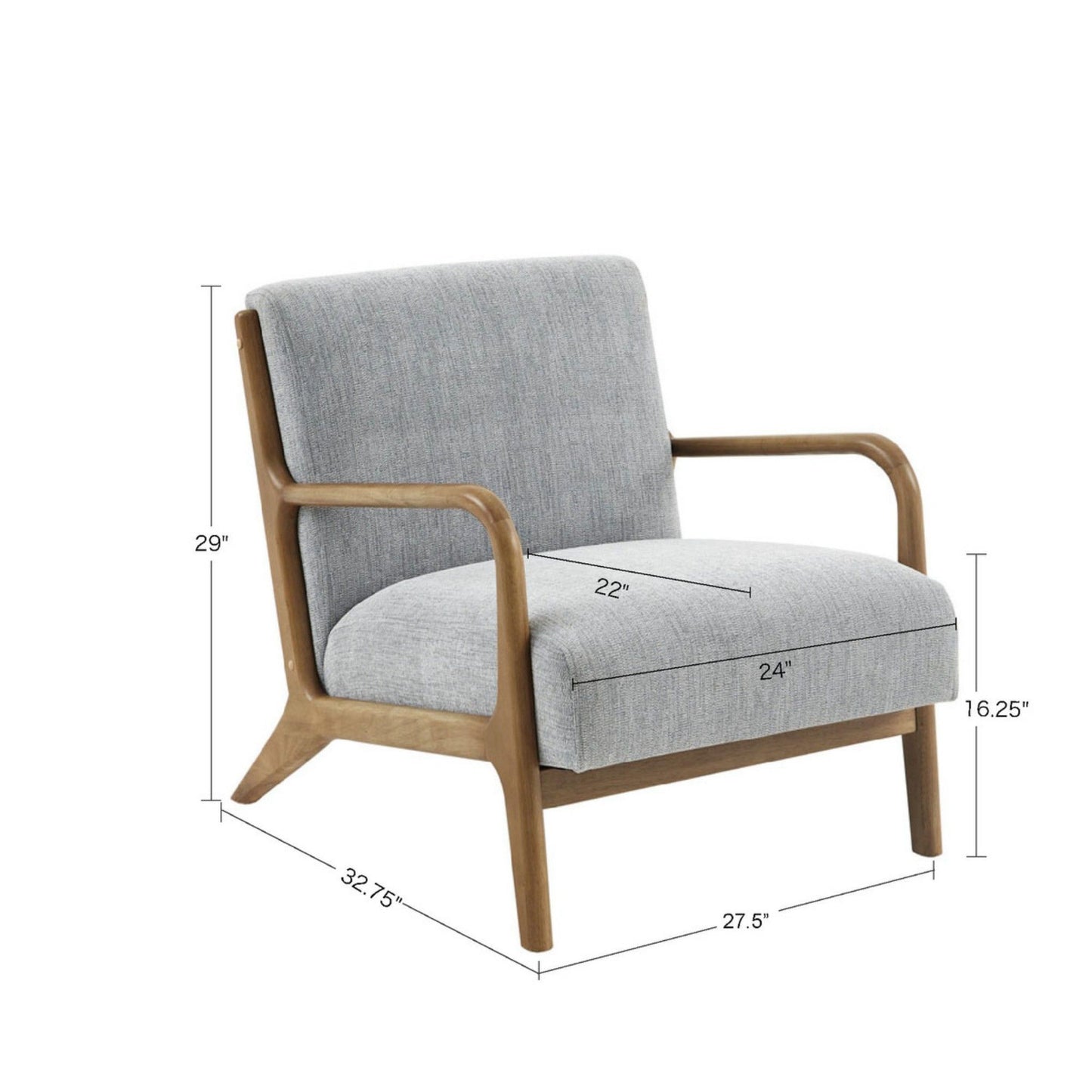 Mid-Century Style Lounge Chair With Upholstered Seat JLA