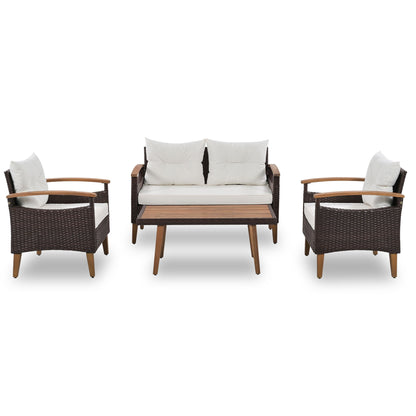 4 Piece Garden Furniture, Patio Seating Set Hearth and Haven