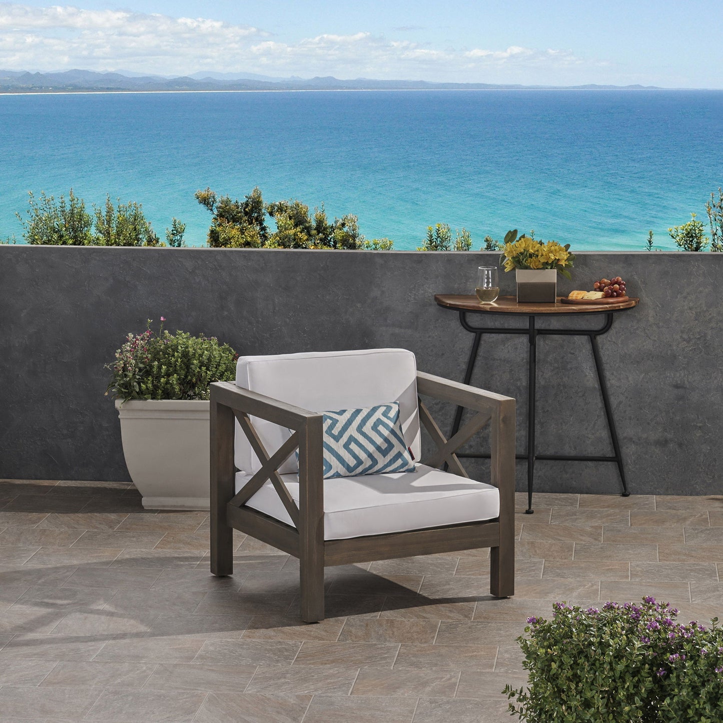 Brava - Mid - Century Modern Club Chair With Water Resistant Cushions Noble House