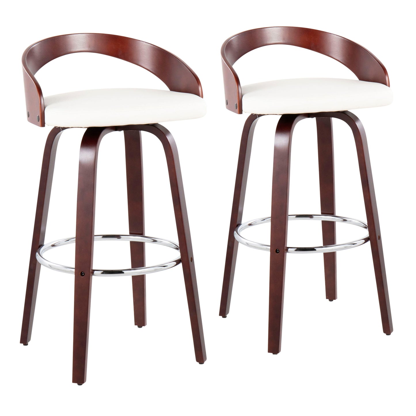 Grotto - Mid Century Elegant Design Modern Barstool With Swivel (Set of 2) Lumi Source