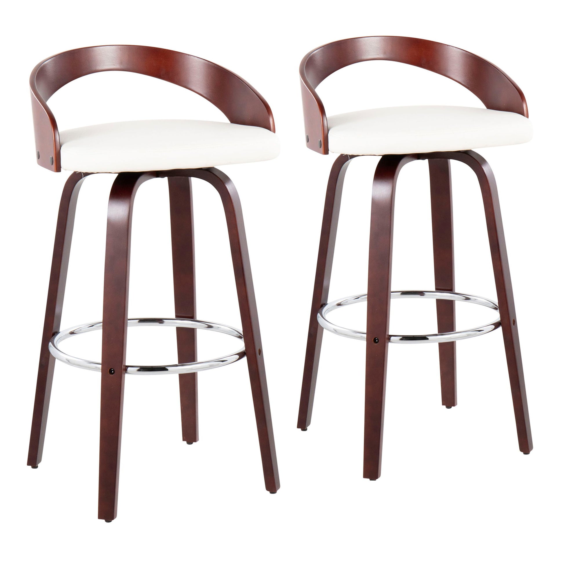 Grotto - Mid Century Elegant Design Modern Barstool With Swivel (Set of 2) Lumi Source