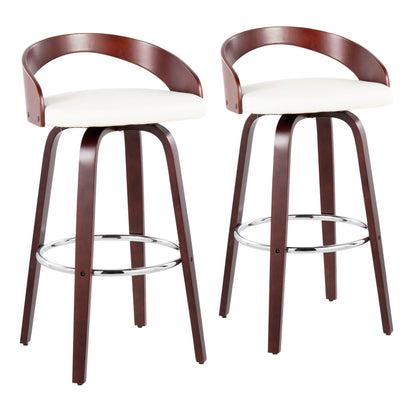 Grotto - Mid Century Elegant Design Modern Barstool With Swivel (Set of 2) Lumi Source