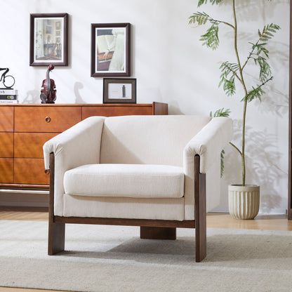 Sierra - Vintage Modern Accent Chair With Deep Cushions And Wide Armrests Noble House