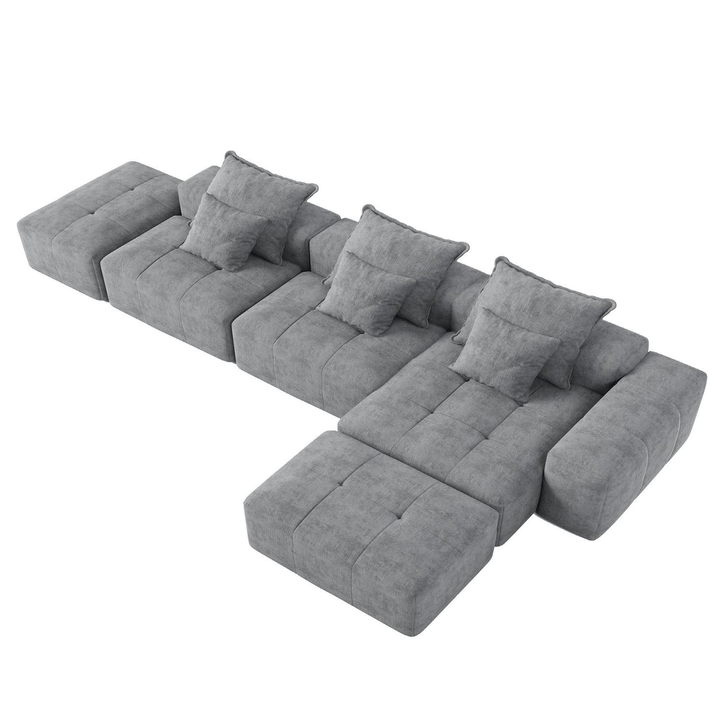 Modern Oversized Diy Combination Modular Sectional Sofa With Pillows Home Essentials