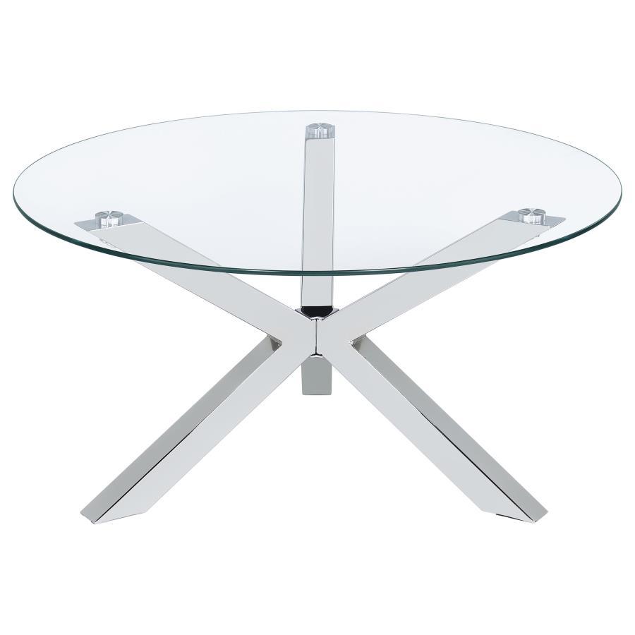 Kenzie - Round Tempered Glass Top Table Coaster Fine Furniture