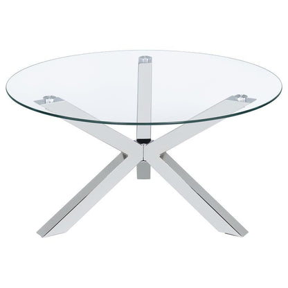 Kenzie - Round Tempered Glass Top Table Coaster Fine Furniture
